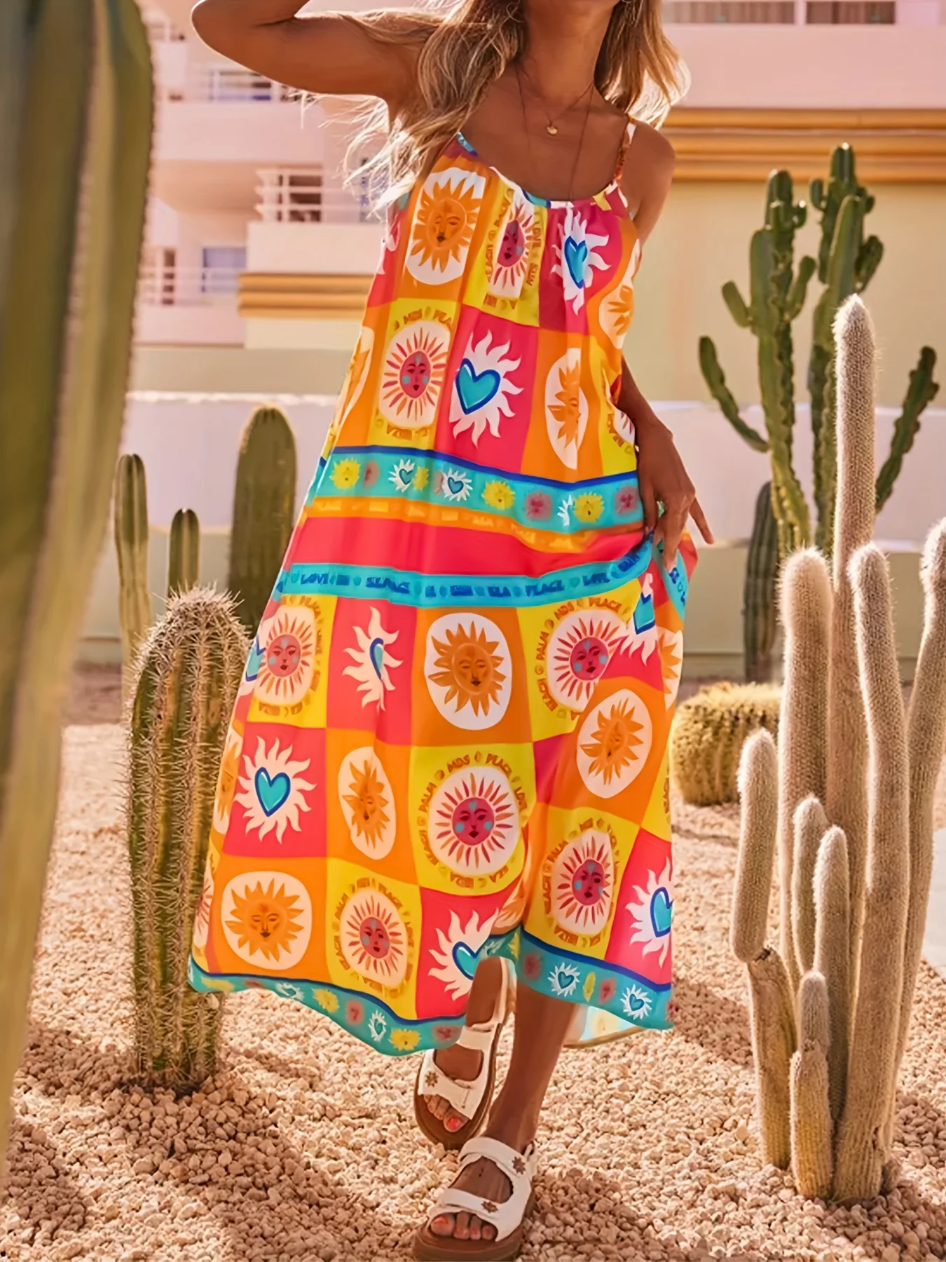 فستان تنحيف فضفاض مناسب للربيع والصيف للسيدات مقاس كبير، مناسب للربيع والصيف، مثالي لـ Island Getaways