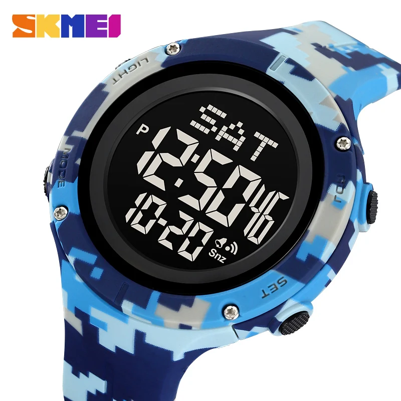 

SKMEI Men's Electronic Watch Waterproof Swimming Army Camouflage Air Force Camouflage Color Matching Dual Time Stopwatch 2159