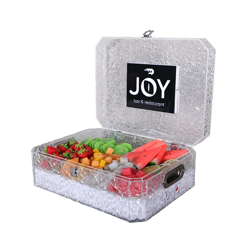 Bar acrylic fruit box VIP fruit gift box KTV night game large fruit plate wine props