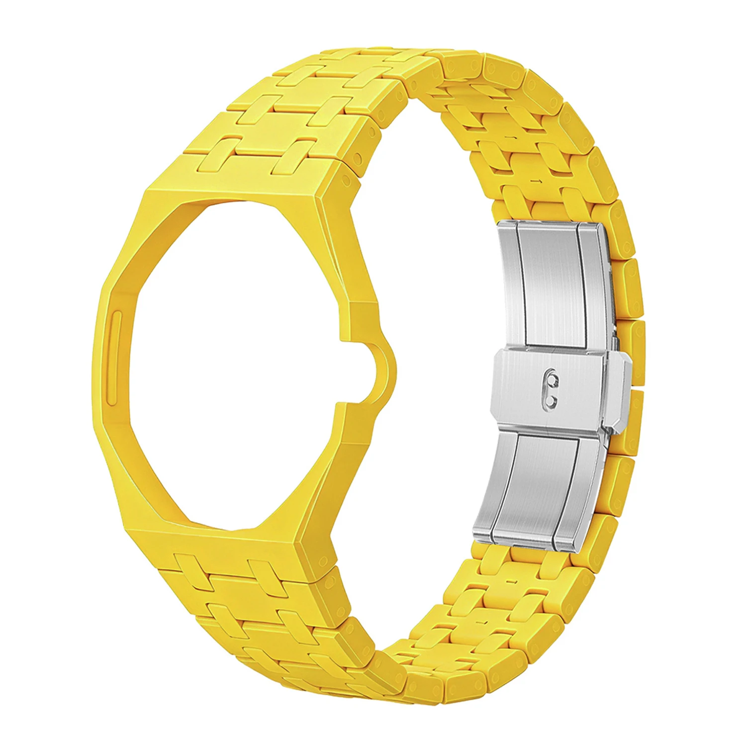for-swatch-royal-pop-ceramic-strap-solid-color-watch-band-replacement-with-integrated-watch-case-yellow-3-o'clock-direct