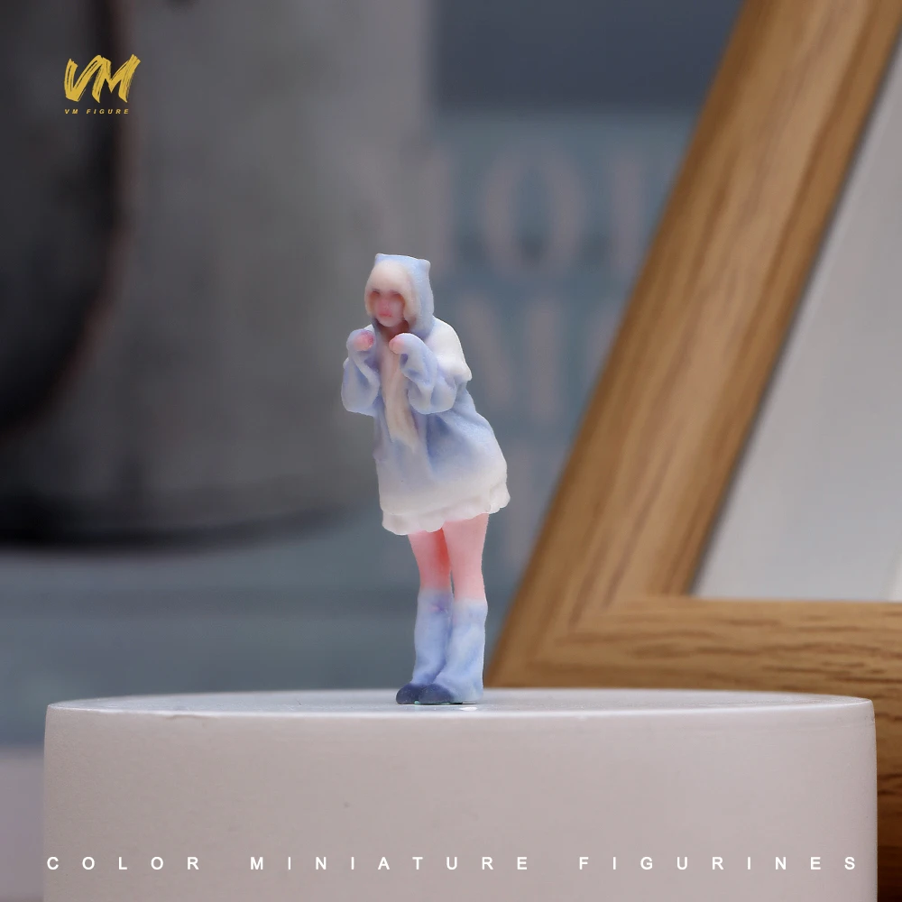 3D Miniatur-Figuren 1/64 Rennfahrerin Professionelle Fotografin Lässiger Mann Mädchen Szenerie-Requisiten Modellansicht Ornamente Fahrzeug-Dekoration – Detail 29