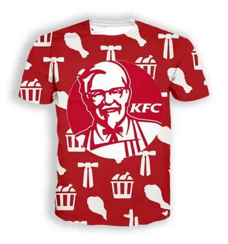 Neue Mode Männer/Frauen kfc 3D-Druck Kurzarm T-Shirt lässig Hip Hop Sommer T-Shirt Tops