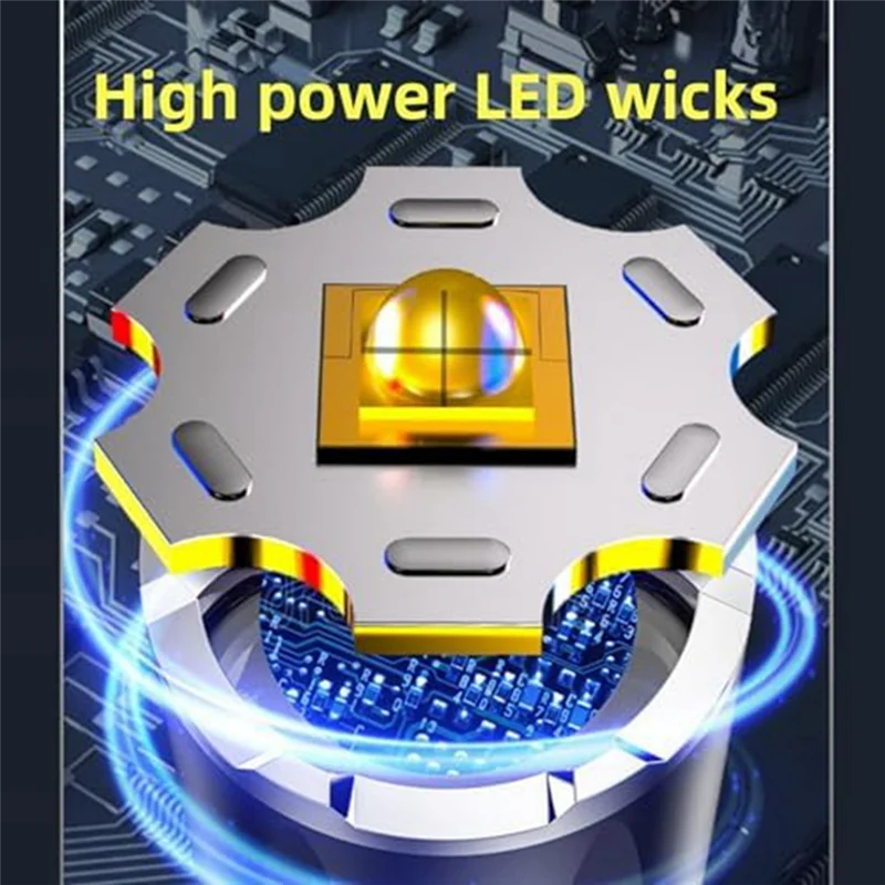 ABHU 1 قطعة مصباح يدوي قابل لإعادة الشحن قابل للتكبير مع 4 أوضاع #5