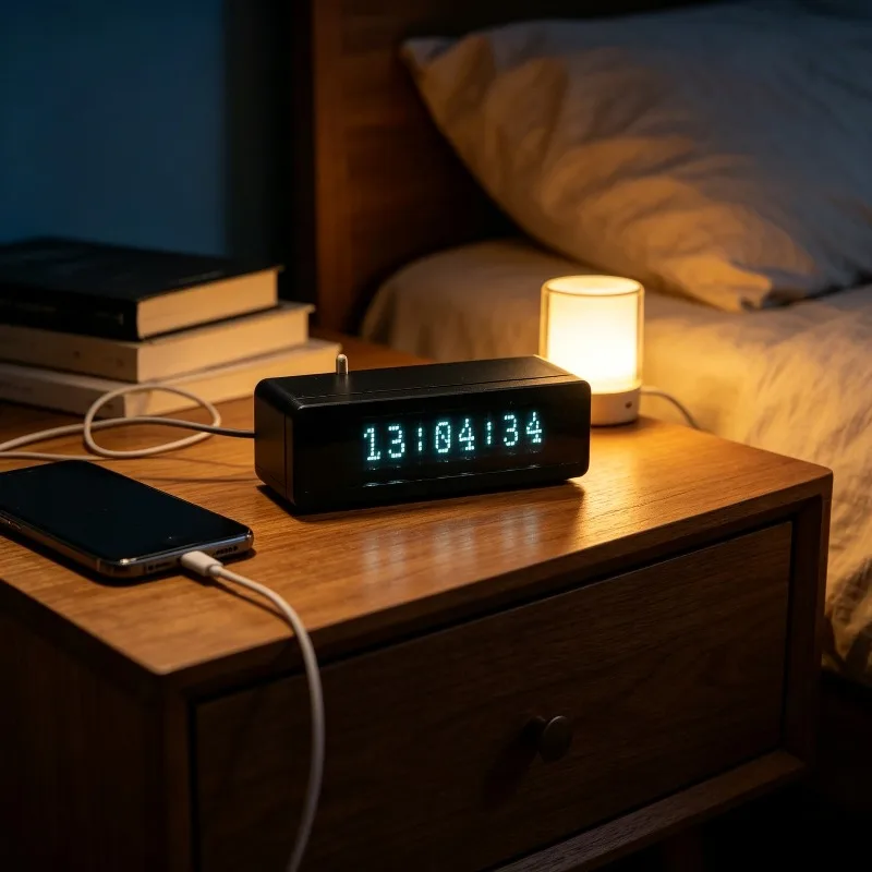 Digital Table Clock Modern VDF Network Clocks Minimalist Creative Design Desktop Clocks Electronic Home Stylish Clock with Light
