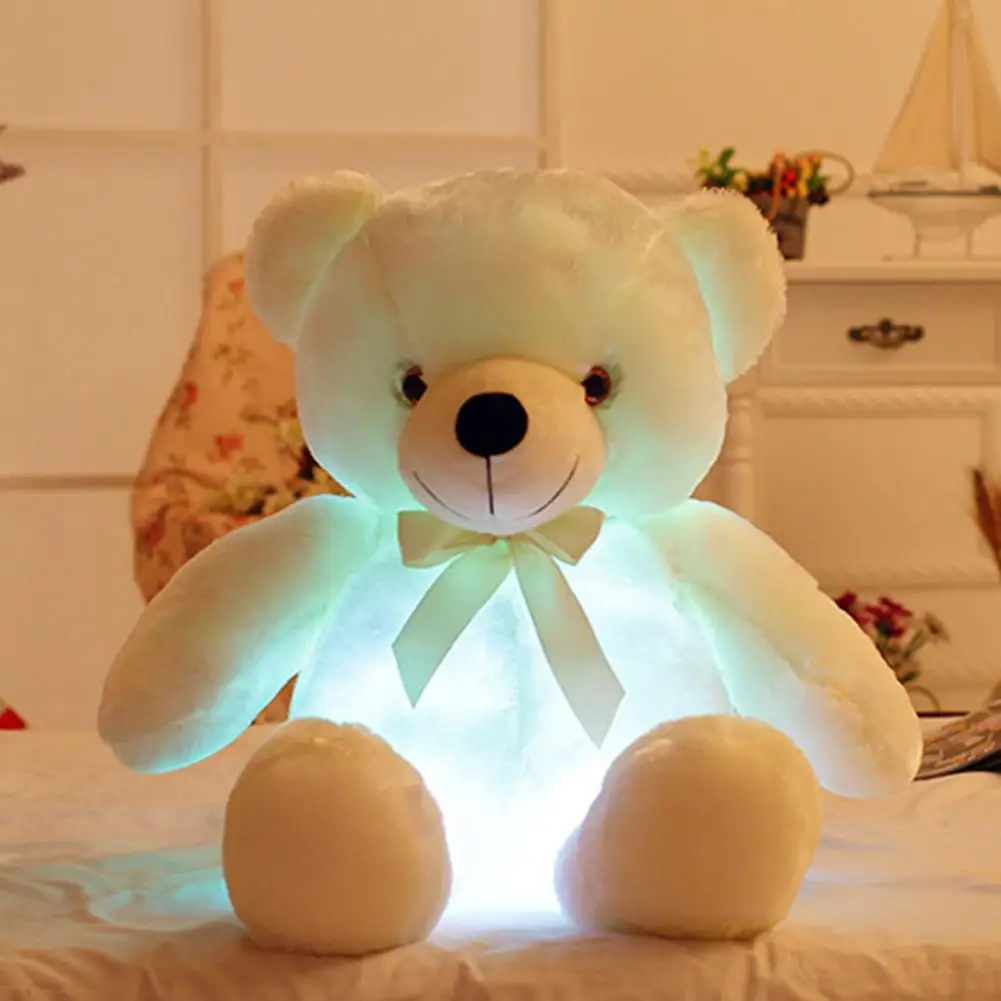 ตุ๊กตาหมีเรืองแสง LED สีสันสดใส ของเล่นตุ๊กตาหมีเรืองแสง ของขวัญคริสต์มาส ของขวัญวันเกิดสำหรับเด็ก