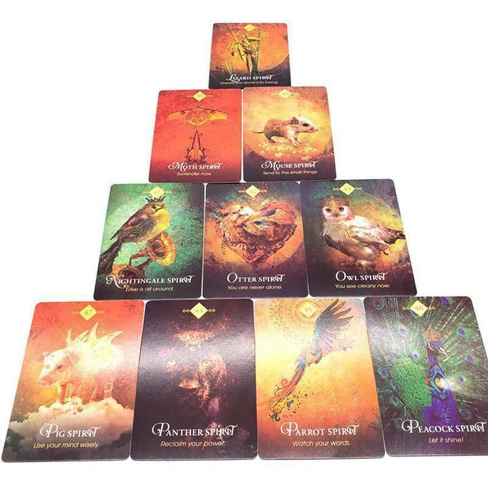 Tarot Cards 68pcs The Spirit Animal Oracle Cards High Quality Images Ancient Western Divination Cards for Spiritual Growth