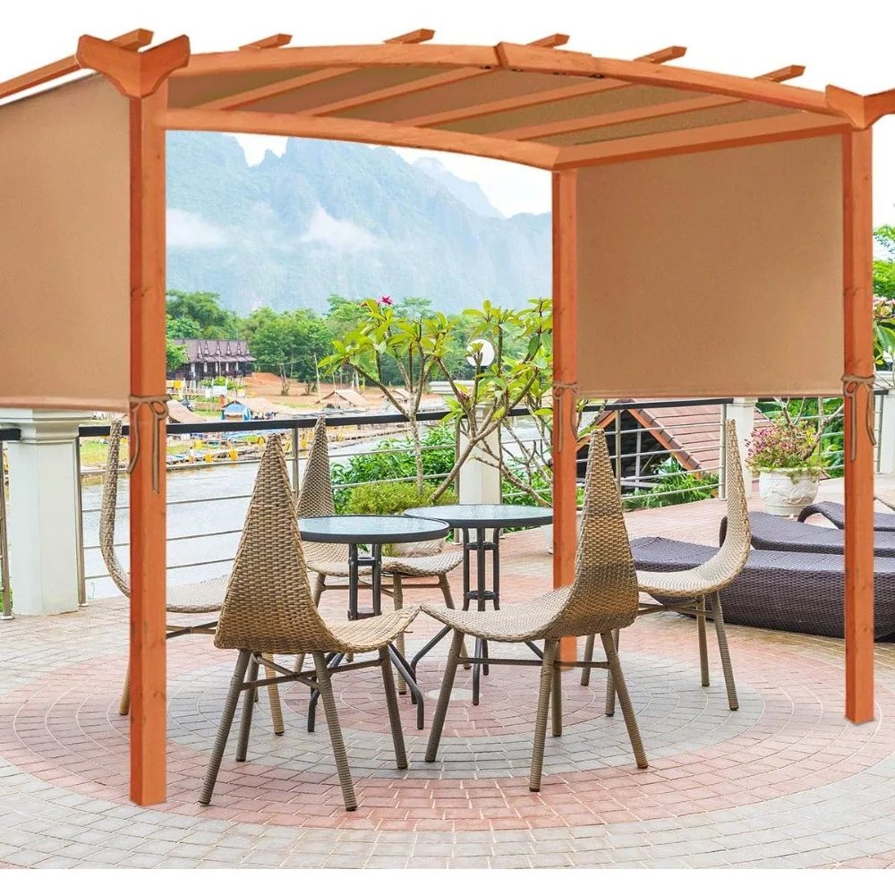 6.7'x17' Universal Replacement Canopy for Pergola Structures, with 6 Grommets & 4 Straps, Waterproof and Sun Protection