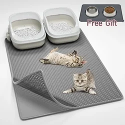 Double Layer Pet Foldable Cat Litter Trapping  Pet Carpet Bed Pads For Cats Pet Clean Supplies Cat Litter Mat Water Urine Proof