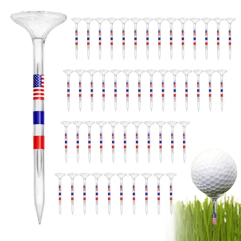 Long Golf Tees Stable Golf Long Tees Beginners-Friendly Fashionable American Flag Pattern Golf Tees For Courtyard Golf Course