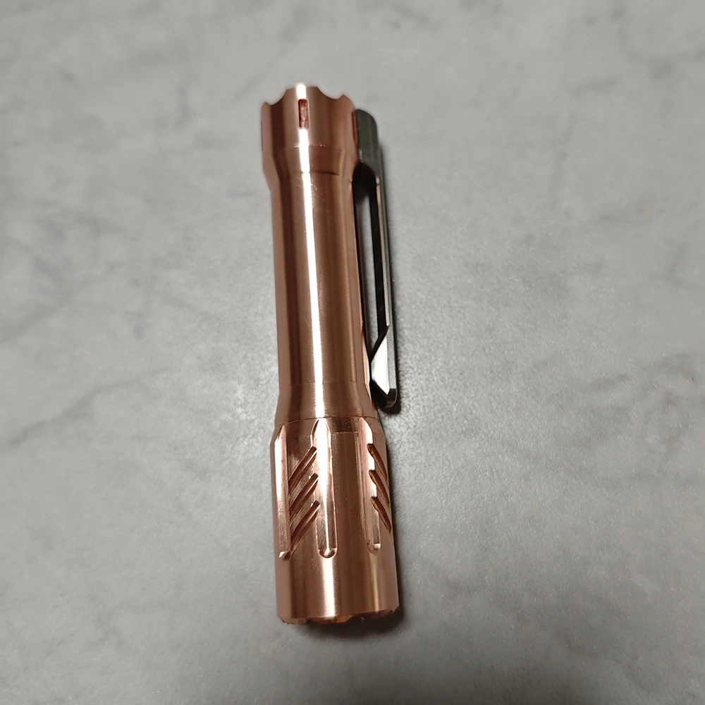 Copper EDC Glow  Arrow Flashlight, 14500 or AA Battery , Battery Not Included, High Quality