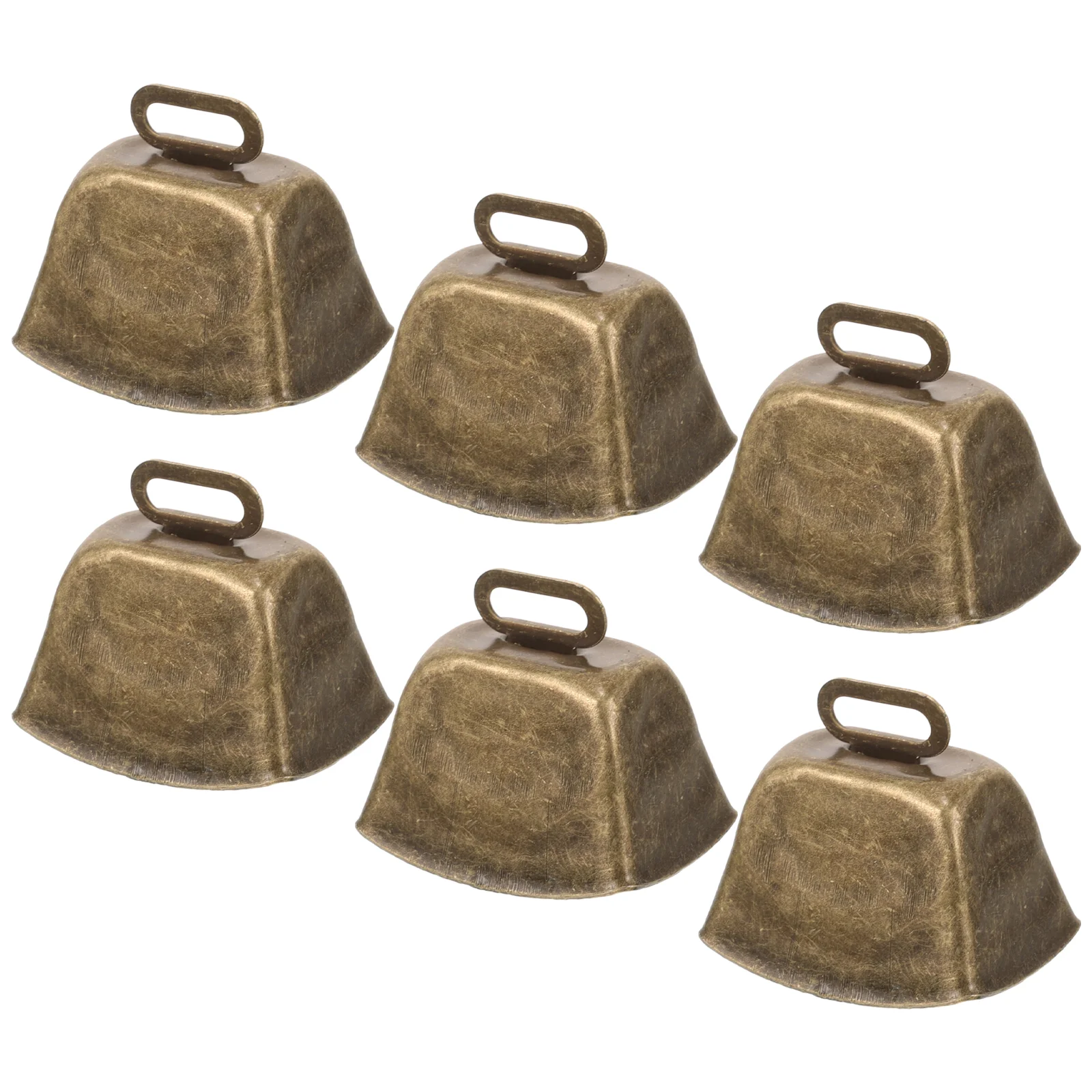 6 Pcs Vintage Cowbell Small Mini Sheep Bells Cowbells for Sporting Events Copper