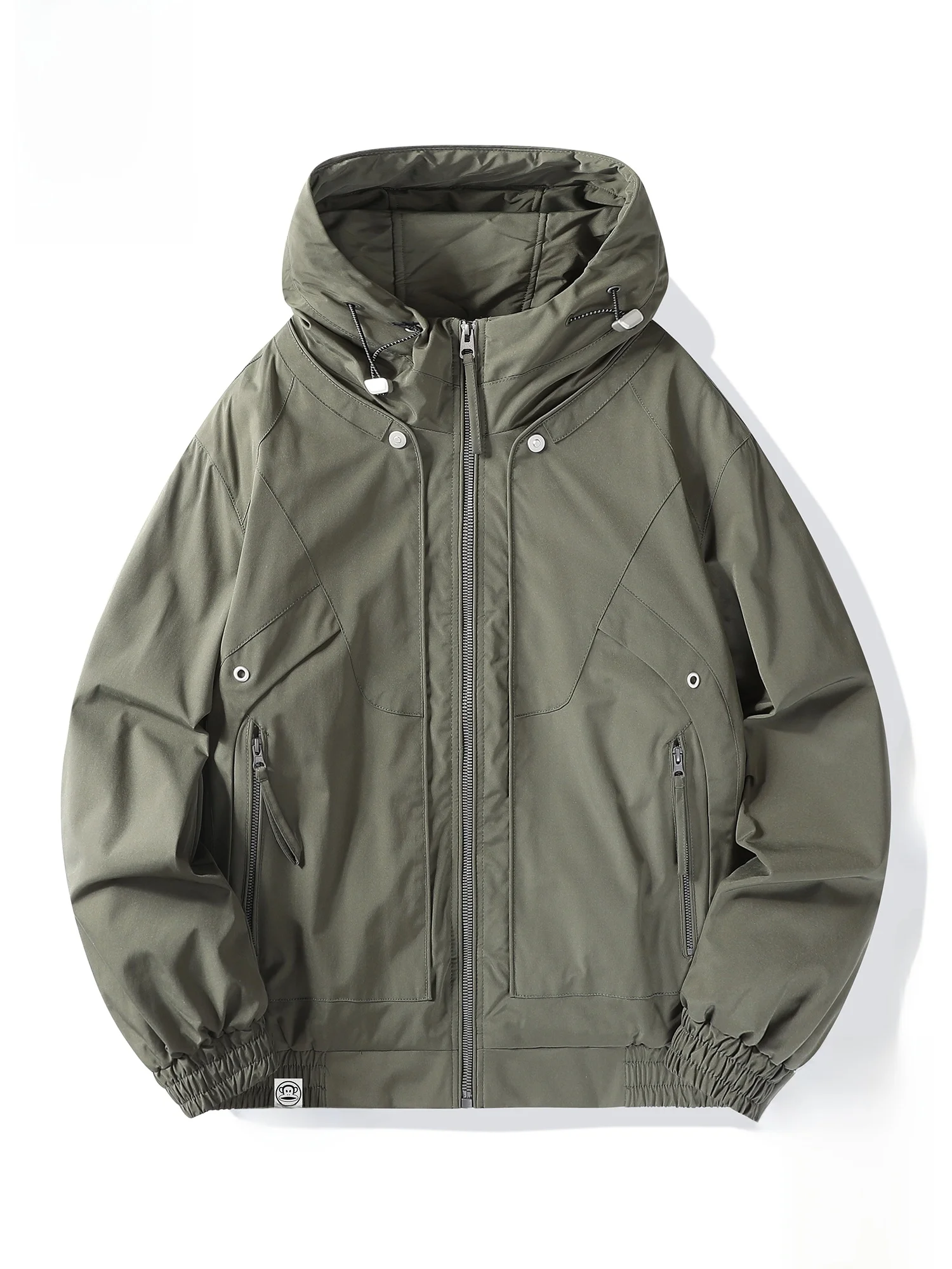 

PaulFrank Winter Casual Hooded Cotton Jaet Men's Outdoor Loose Warm Cotton Coat Polyester Fiber Long Sve Zipper Closure