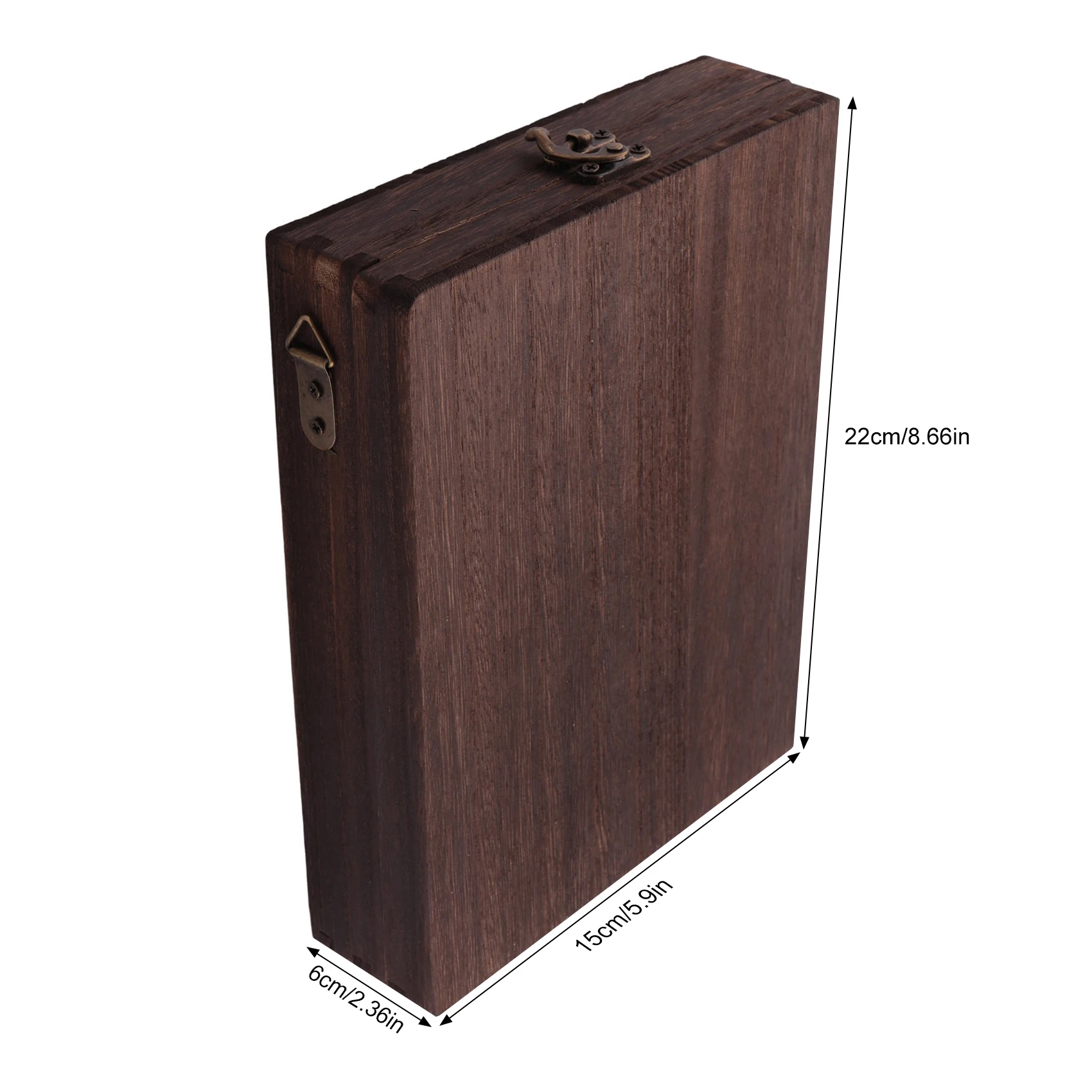 Scatola di legno per scrittori, scatola di legno con borsa a tracolla con coperchio incernierato, con scatola di immagazzinaggio per schizzi all'aperto con chiusura a coperchio