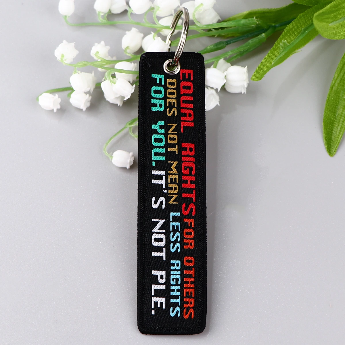 Funny Quotes Series Embroidery Key Fobs Holder Key Tag Key Chain for Motorcycles Women Men Key Ring Decorations Gifts