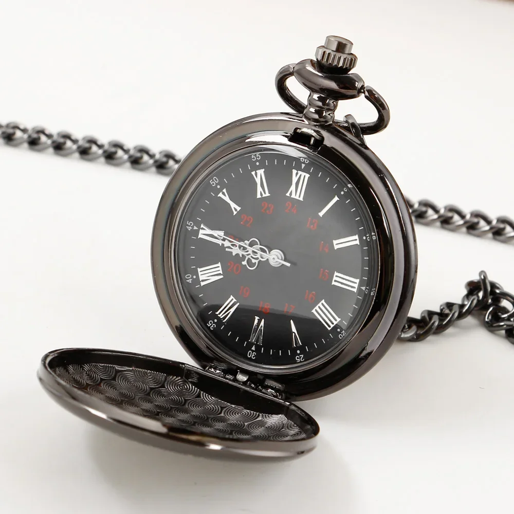 Klassiek Quartz Zakhorloge Vintage Ronde Stalen Ketting Van Hoge Kwaliteit Cadeau Voor Papa