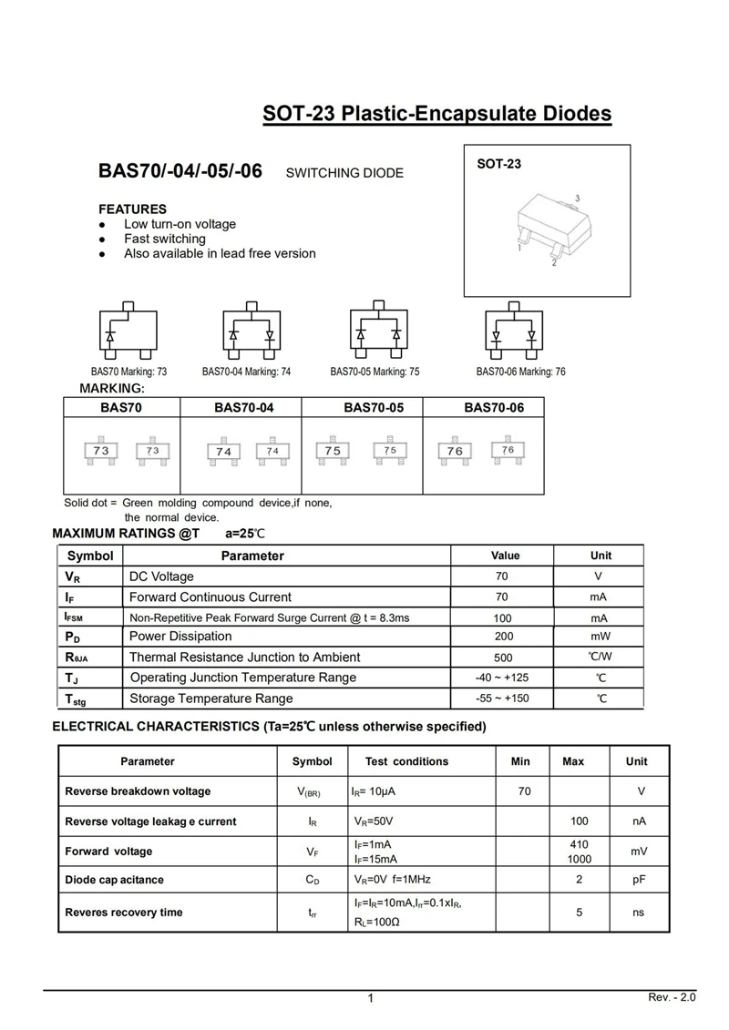 (50 sztuk) bas70-04 74 KTC3875 ALG ALY 2 sc2712 LG LY SMD Triode SOT-23 NPN