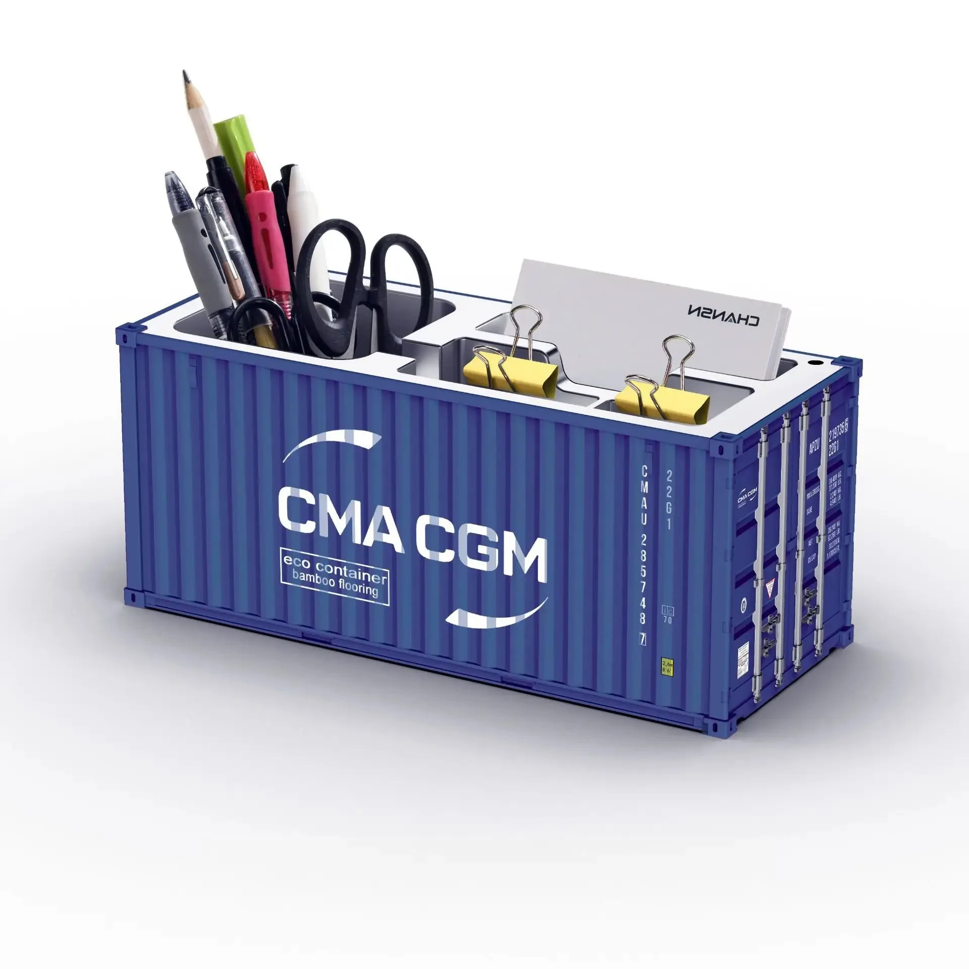 Simulated Ocean Freight Container Model Pen Holder Storage Box New Plastic Storage Box Desktop Storage Rack