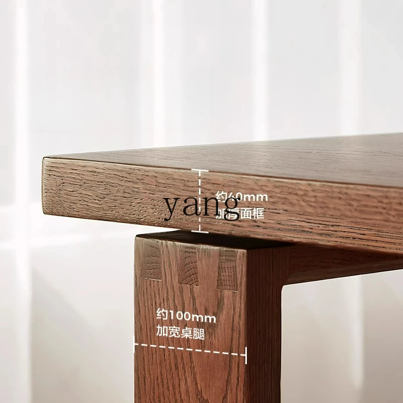 LTT walnut solid wood dining table living room large board table long book table and chairs
