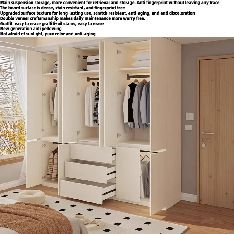 Wooden Double Wardrobe Drawers Storage Organizer Open Closets Dresser Open Wardrobes Home Comforter Luxury Bedroom Furniture