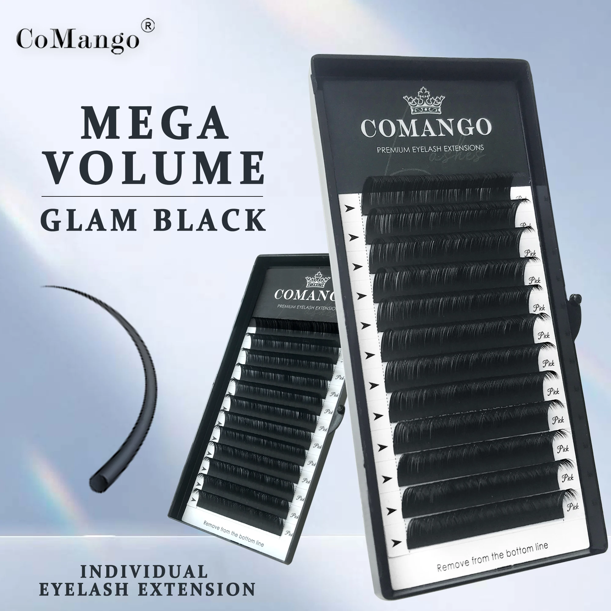 CoMango Individual Eyelash Extension Supplies Premium Faux Mink Lash For Professional Salon Use Natural