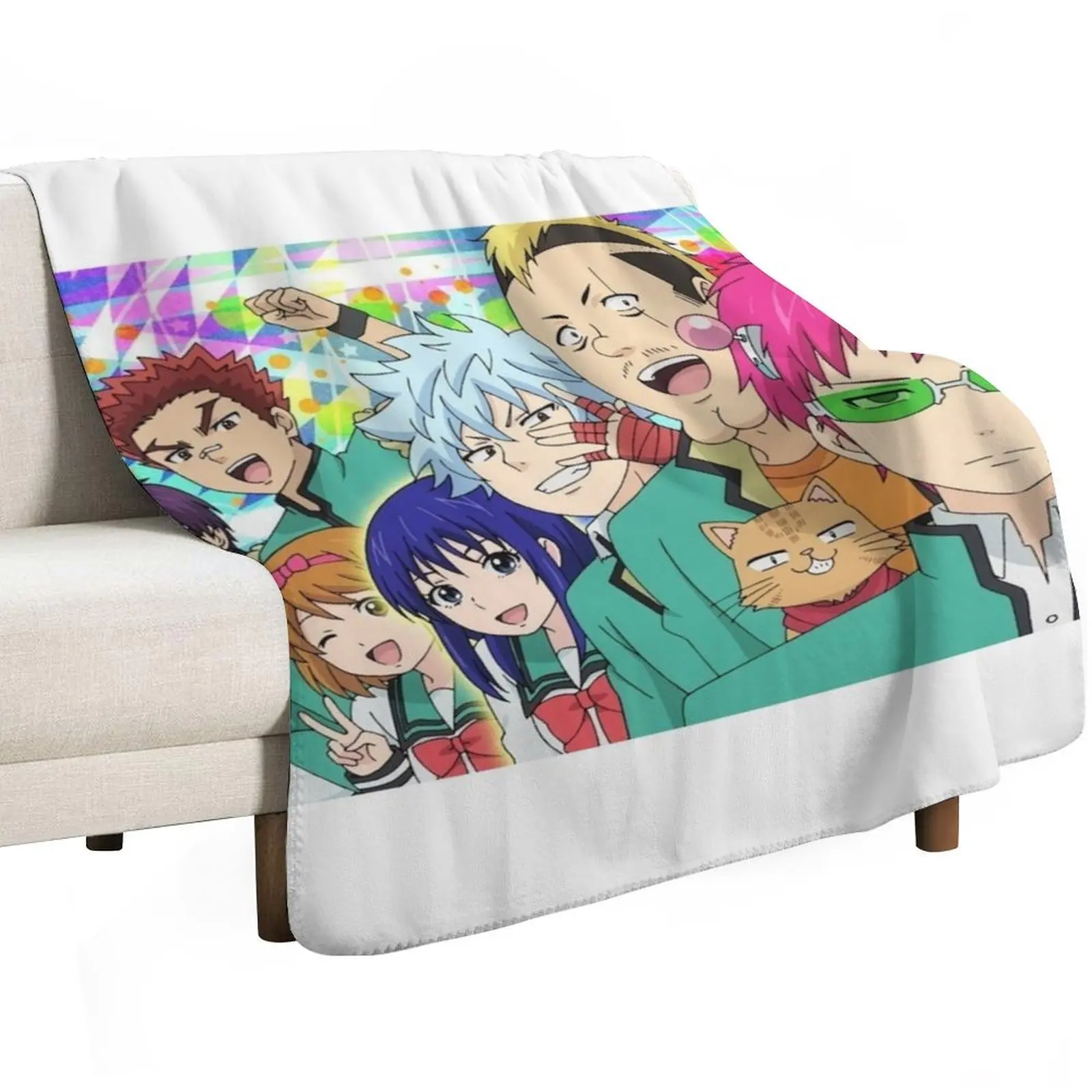 Saiki K Japanese Anime Throw Blanket Plush Beach blankets and throws Decoratives Comforter Decorative Sofa Blankets