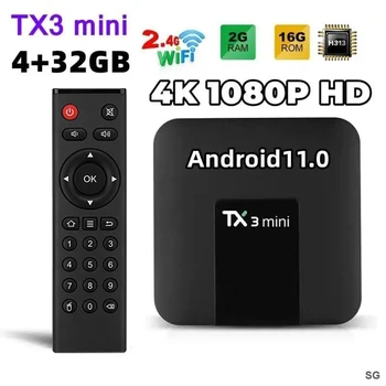 Original Tanix TX3 mini Android 11.0 Allwinner H313 2G 16G 2.4G WiFi 4K TX3 TV Box Smart H. 265 1G 8G TX6 TVBOX