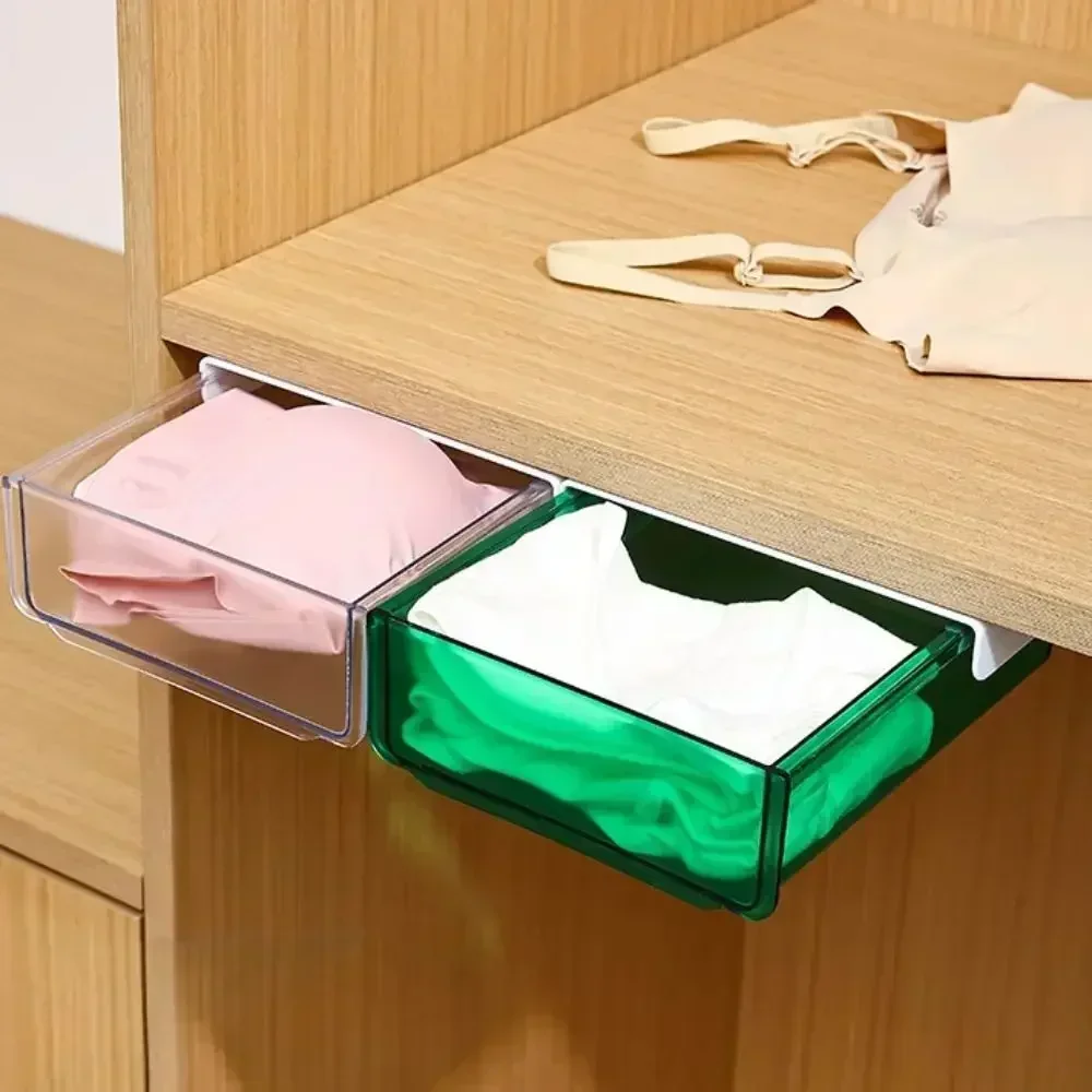 No-Punch Drawer Storage Box Hidden Miscellaneous Storage Drawer Organizer Undertable Drawer Tray Under Desk Drawer Office