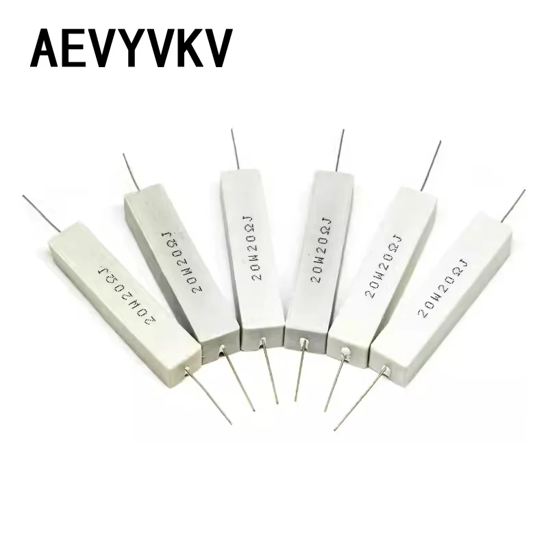 2PCS 20W 5% Cement Resistor Power Resistance 0.1R-10K 0.47 1 1.5 2.2 2.5 3 4.7 5.1 6 10 22 24 33 47 100 1.8K 2.2K 4.7K ohm