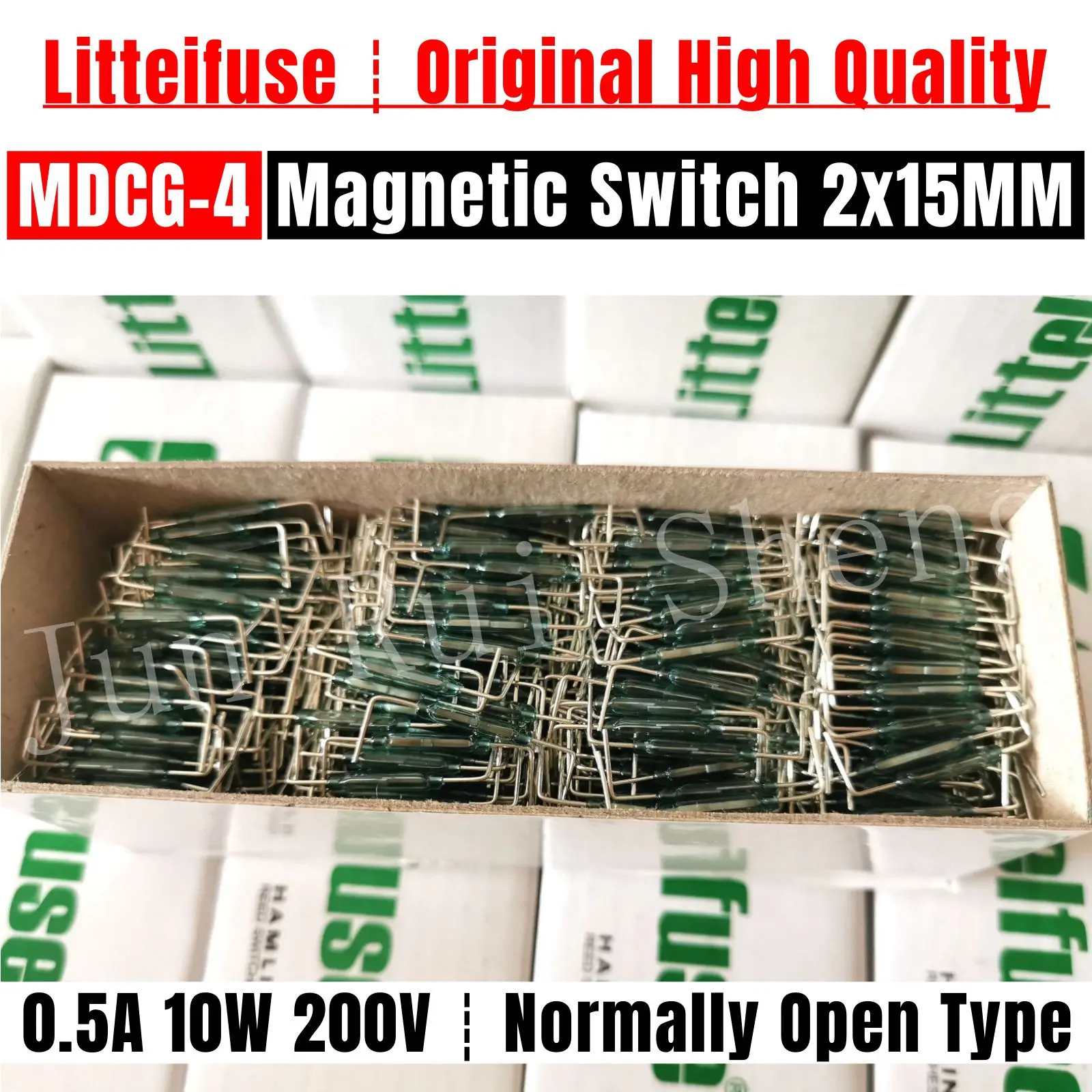 Litteifuse MDCG-4 Reed Contact Schakelaar 2*15Mm Voet Afstand 30/23Mm Normaal Open 0.5a 10W 200V Magnetische Controle Inductie Sensor