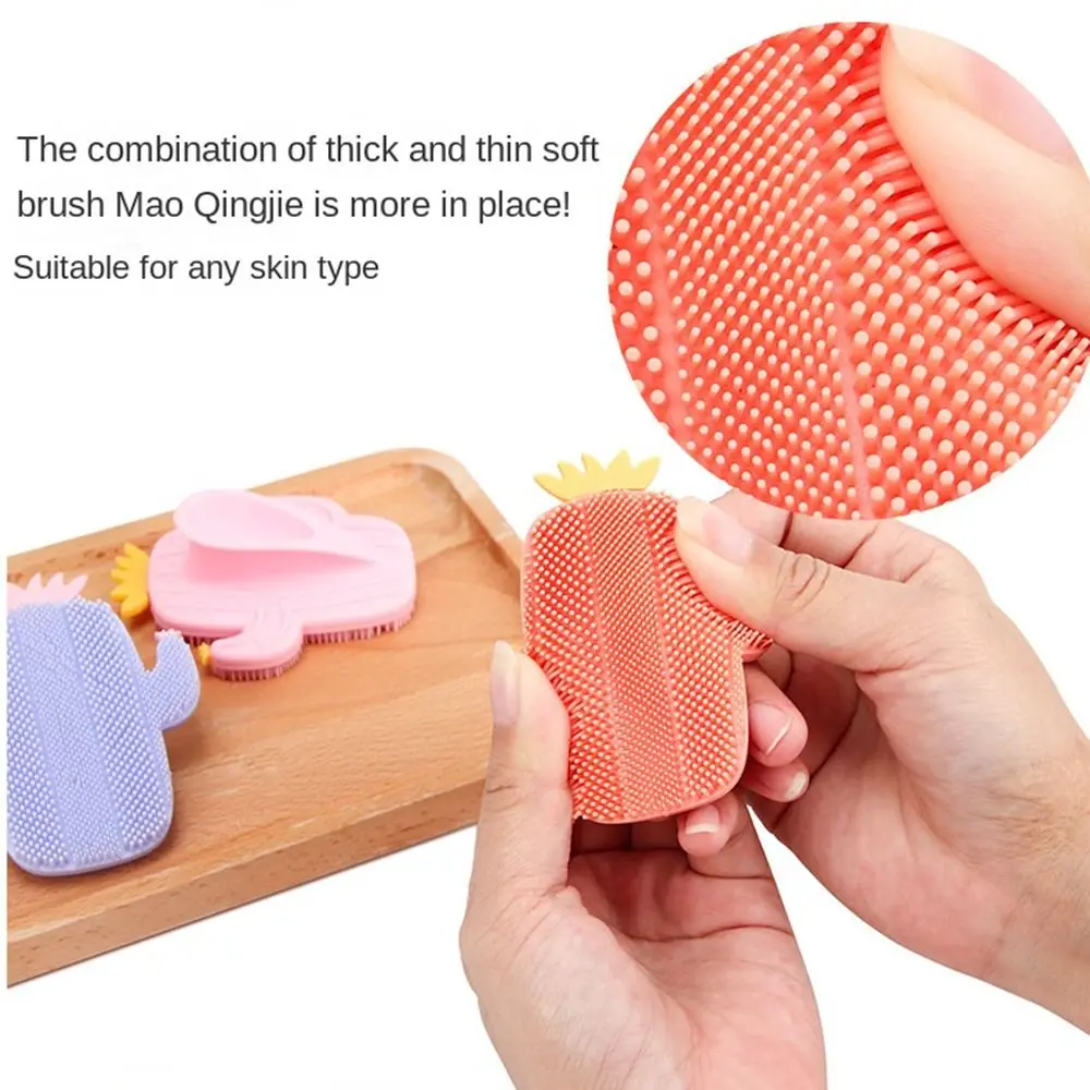 Siliconen Cactus Gezichtsborstel Creatieve Zachte Exfoliërende Gezichtsborstel Diepe Reiniging Mee-eter Remover Gezichtsgezicht Scrubber Borstel