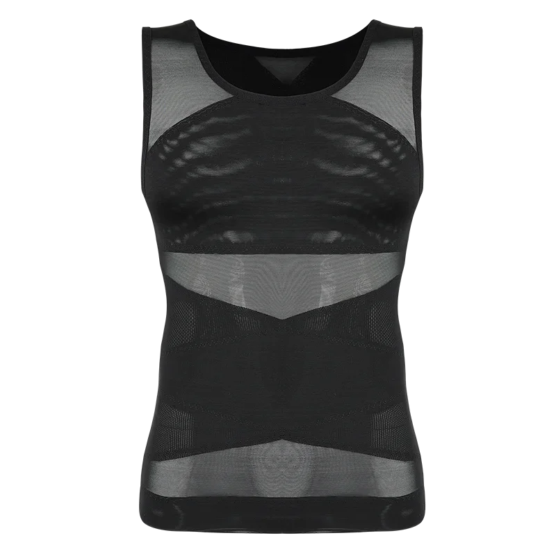 Männer Body Shaper Kompression hemden mit X-förmigen Gürtel abnehmen Unterhemd Tank Top Abs Shaper Workout Bauch Kontrolle Korsett Weste – Detail 5