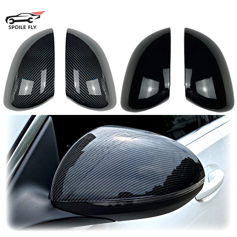 

2022 To Up For Mercedes Benz C Class W206 C200 C300 C260 Rearview Mirror Frame Cover Sticker Trim By Carbon Fiber Gloss Black