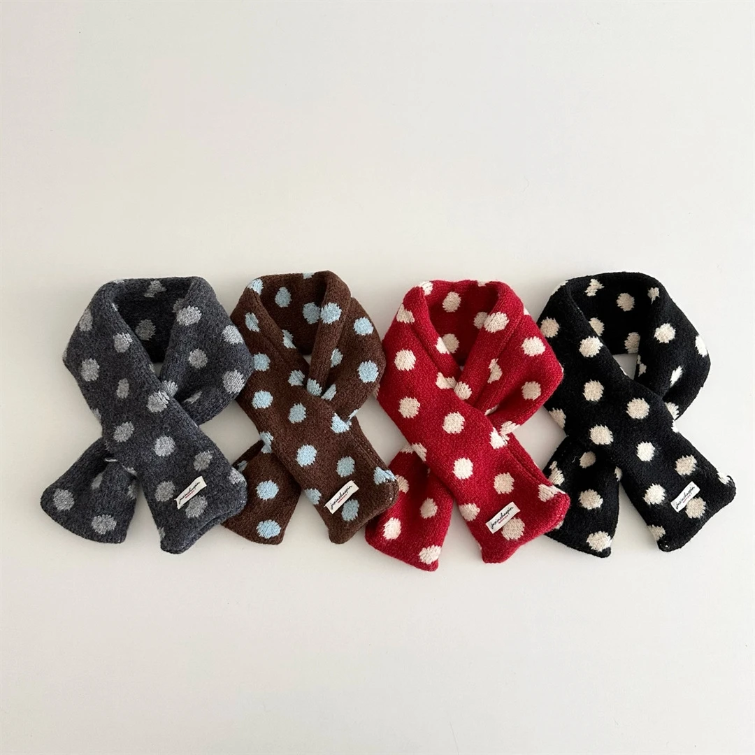 Kinder-Halstuch mit Niedlichen Punkten, Winter-Schal für Kleinkinder, 8 Farben, Warmer Winter-Schal für Kinder, Mädchen-Accessoires, Kinderschal – Detail 5