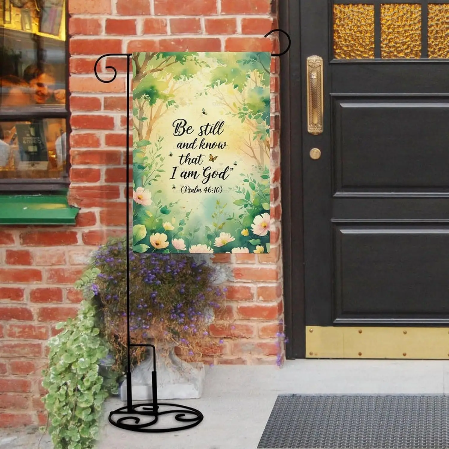Garden Flag “Be Still And Know That I Am God” Double Sided 12x18 In Small Burlap Seasonal Yard Decoration for Outside Porch  EEZ