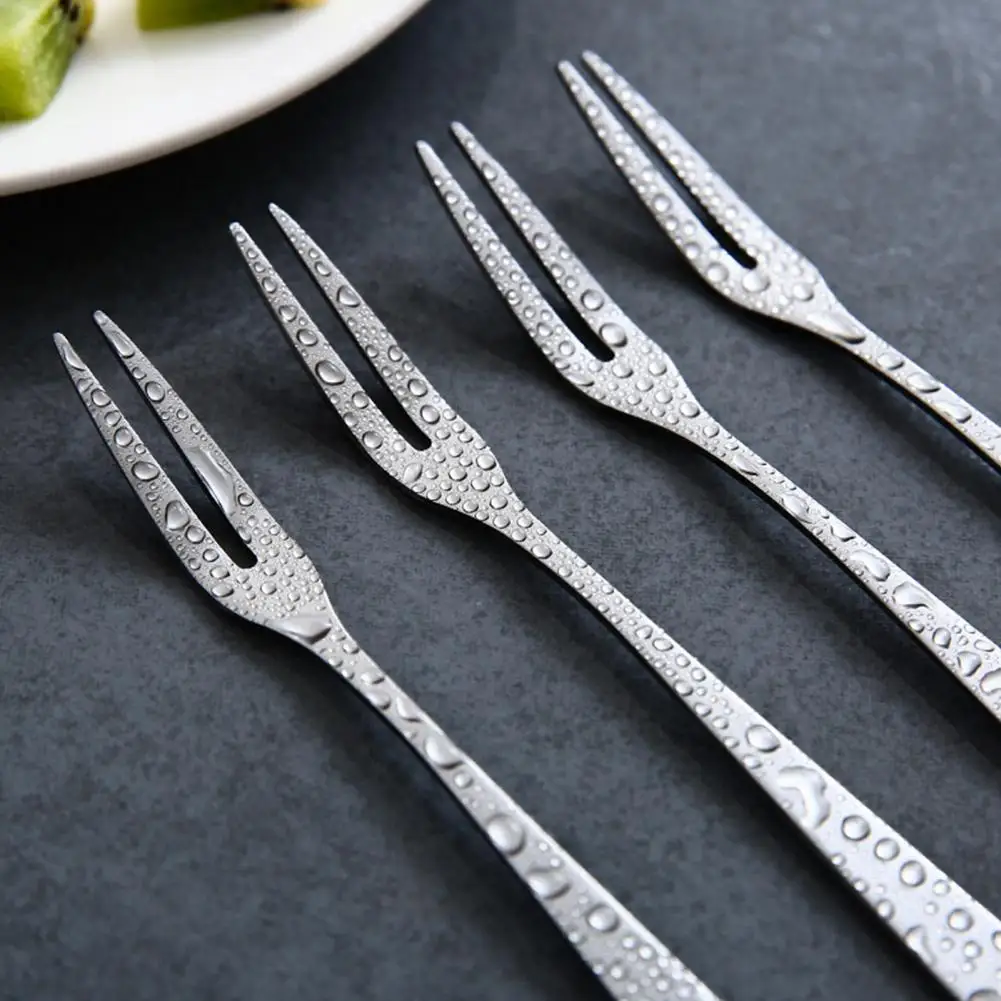 Elegant Dessert Fork Stainless Steel Fruit Fork Stainless Steel Non-slip Fruit Fork Set for Eating Desserts for Korean