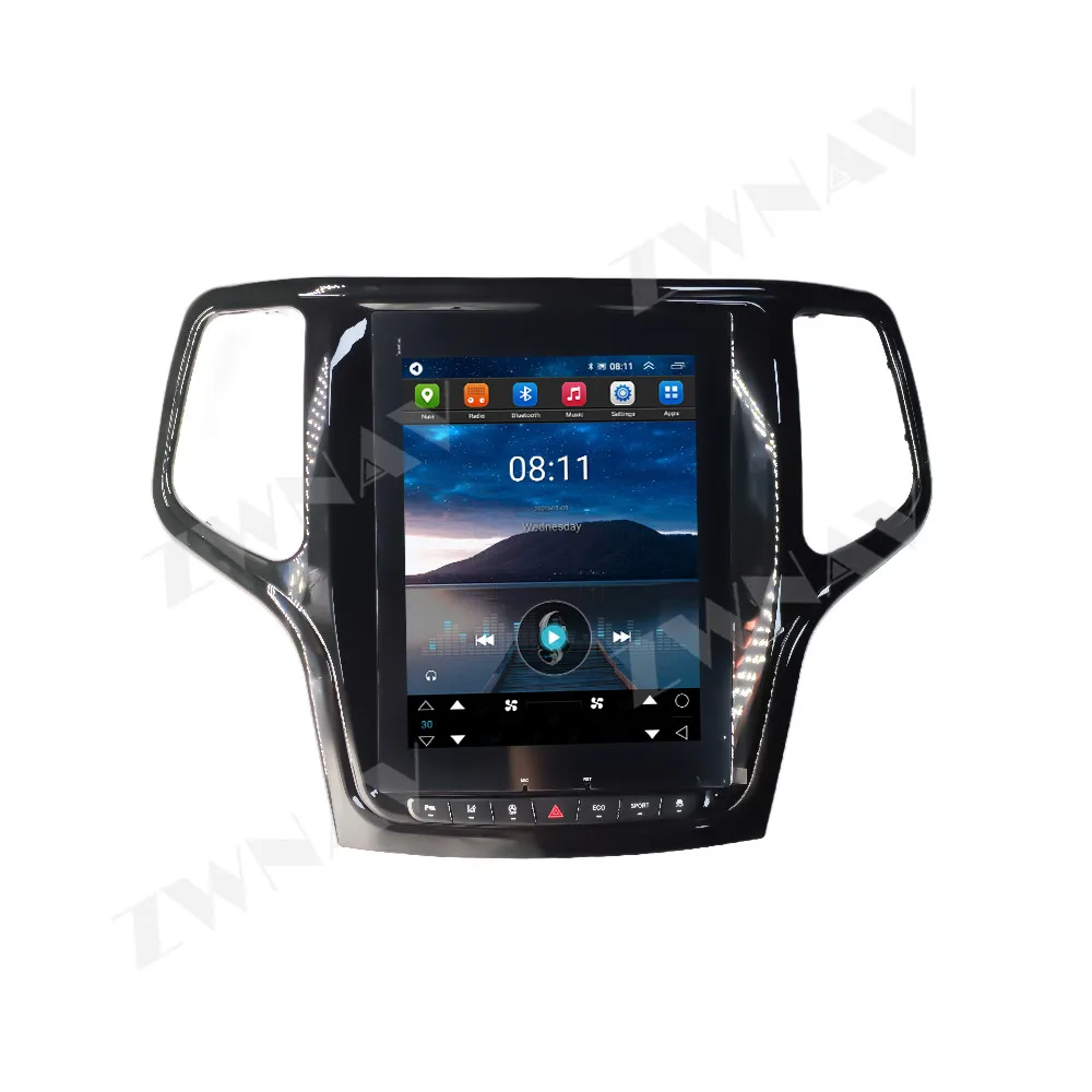 Black 10.4 Inch Vertical Screen For Jeep Grand Cherokee WK2 2014-2016 Android 13 Car Radio Wireless CarPlay Android Auto Player