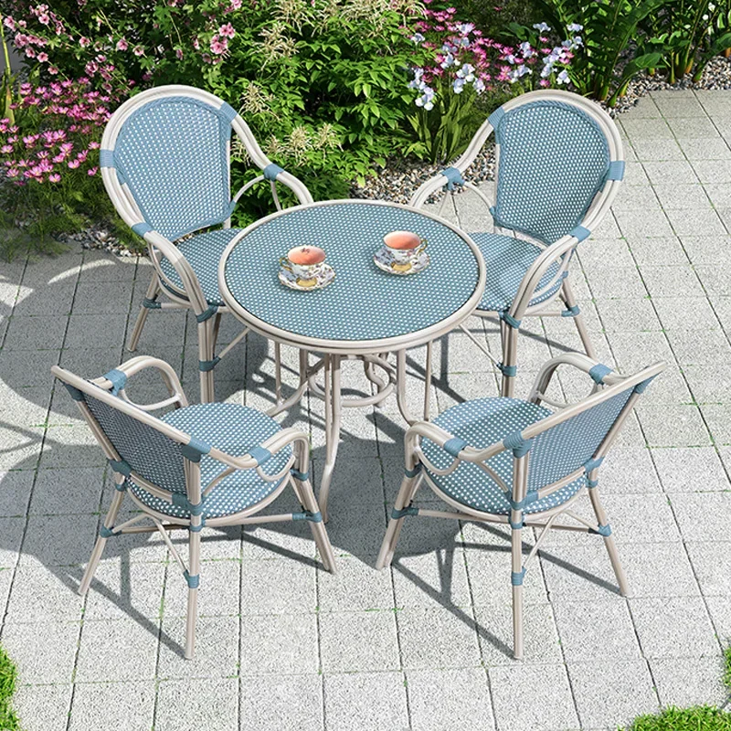 Garden table and chair outdoor dining table and chair combination outdoor coffee shop courtyard leisure chair balcony