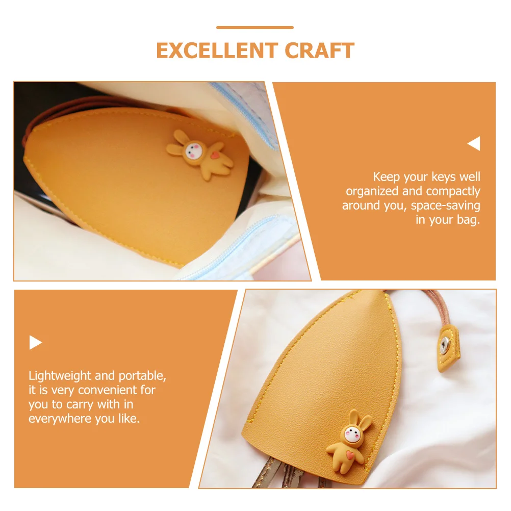 

4Pcs Key Organizer Bag for Car and House Keys PU Key Holder Compact Pull Out Case Scratch Resistant Lightweight Portable