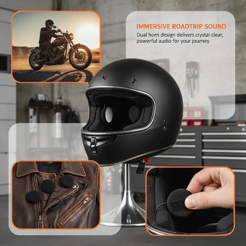 Bluetooth Motorcycle Helmet Intercom 1Pcs Soft Wire Mic 35mm Speaker for Offroad Adventures view 2