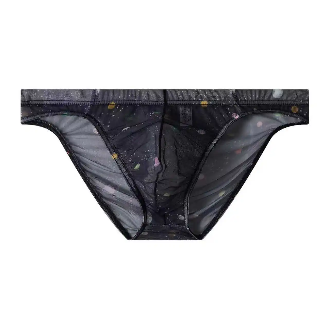 Ultradunne mesh-slip voor heren Comfortabel en ademend ondergoed Laagbouw bedrukte doorschijnende slipje Sexy U-zakje onderbroek
