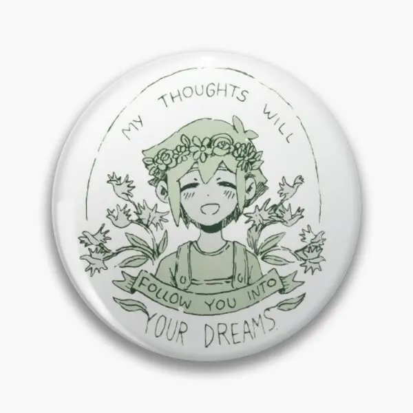 Omori My Thoughts Will Follow You Into Y  Customizable Soft Button Pin Funny Metal Decor Creative Hat Brooch Collar Fashion Gift