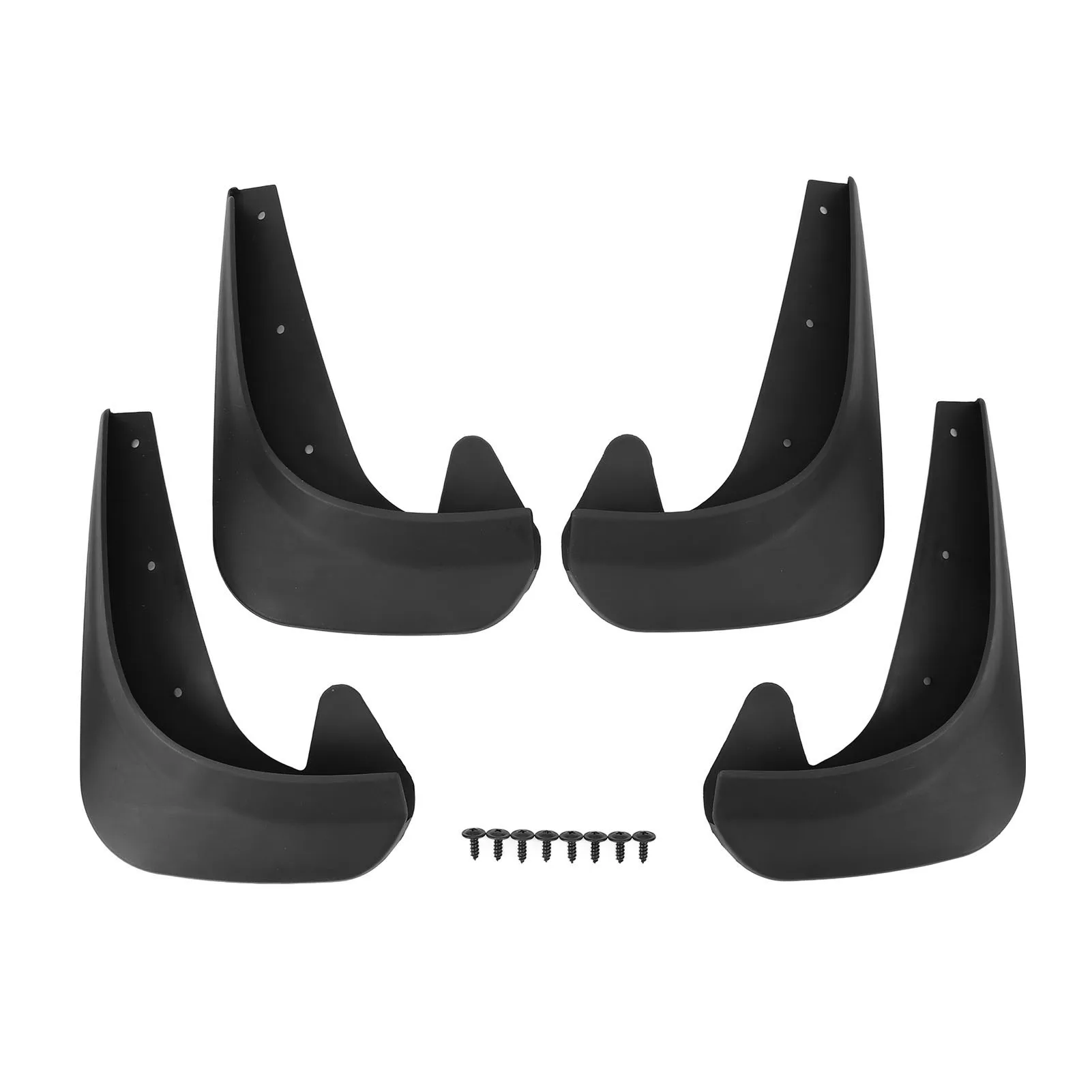 4pcs Universal Car Mud Flaps Mudguards Set Anti Splashing Front and Rear Splash Guards for Car Pickup Truck SUV Black