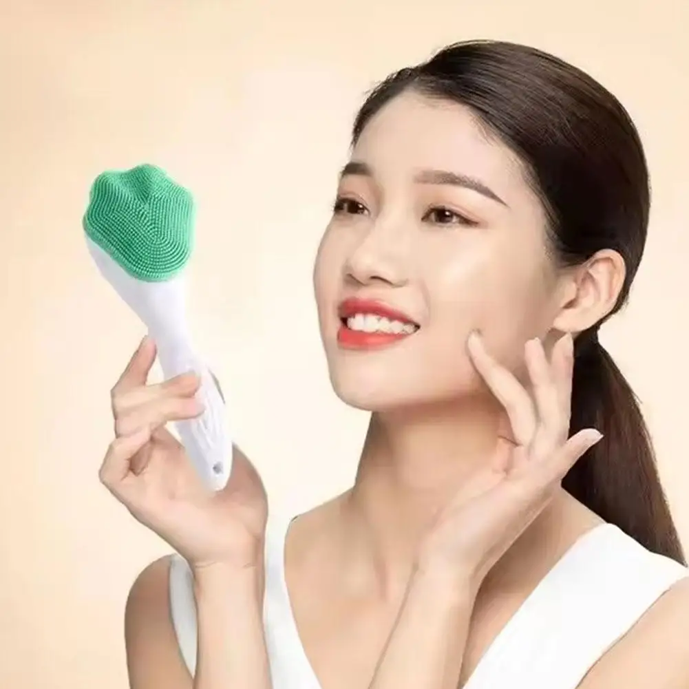 Brosse manuelle de nettoyage en profondeur du visage en Silicone, épurateur de visage patte de chat pour l'élimination du maquillage, les points noirs et l'exfoliation des pores, 1 pièce