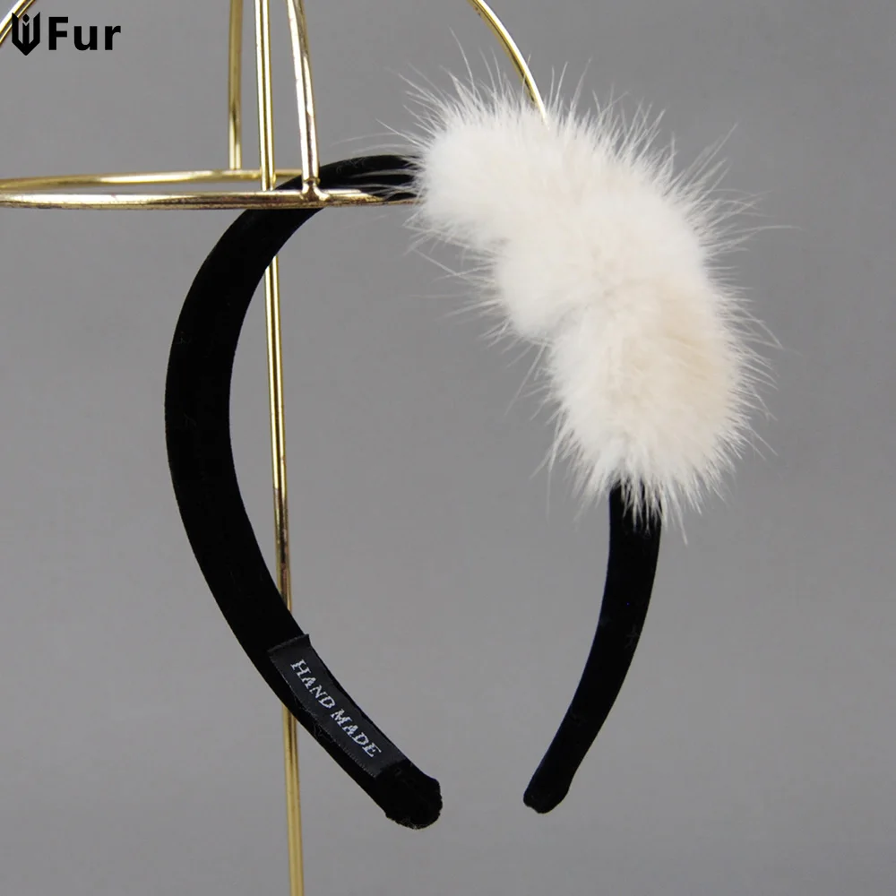 

Лидер продаж, женские роскошные зимние повязки на голову из 100% натурального меха норки, высокое качество, повязка для волос из натурального меха, женский модный обруч для волос, пушистый подарок