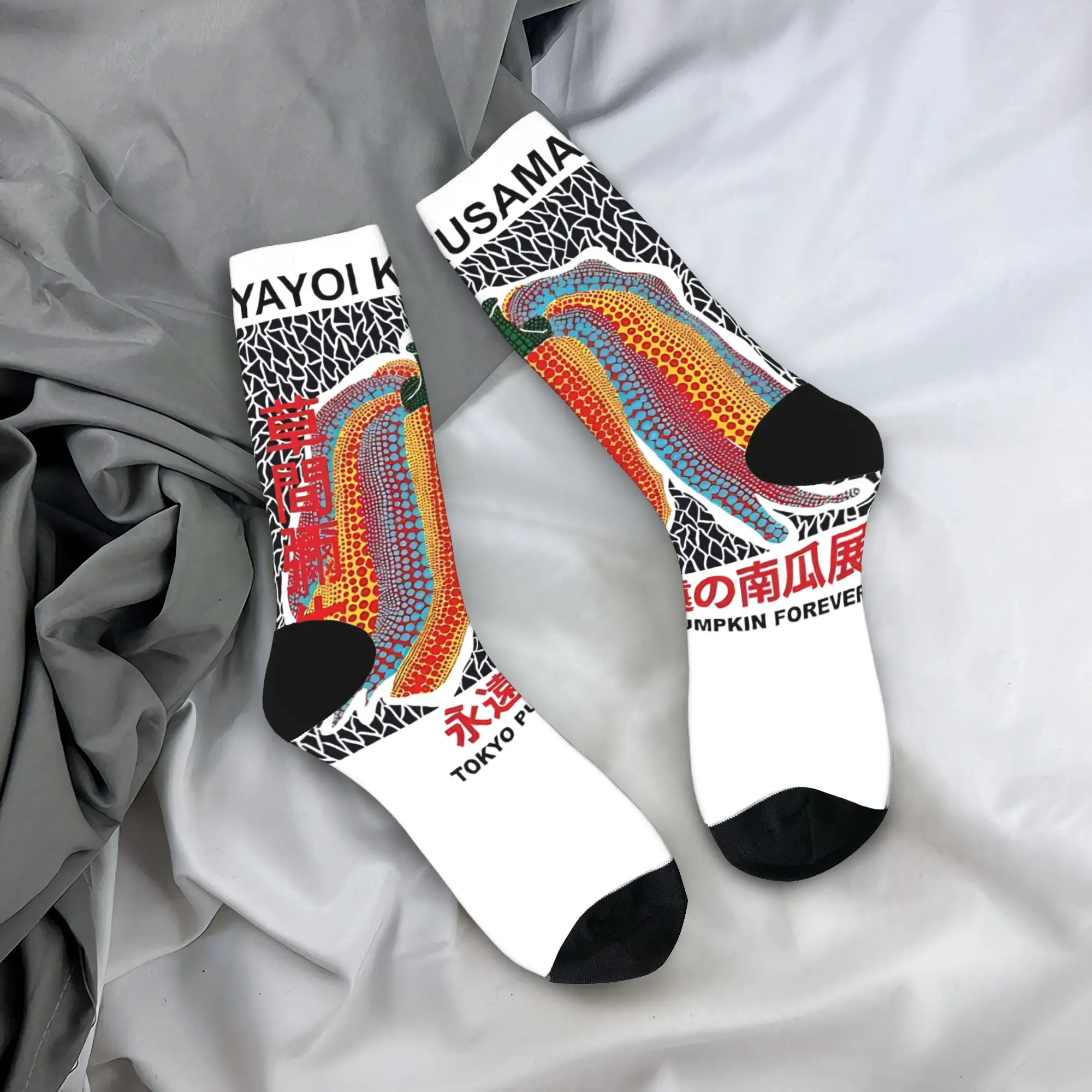 

Yayoi Kusama Abstract Face Socks Autumn Japanese Artist Stockings Kawaii Adults Men Comfortable Socks Running Non Skid Socks