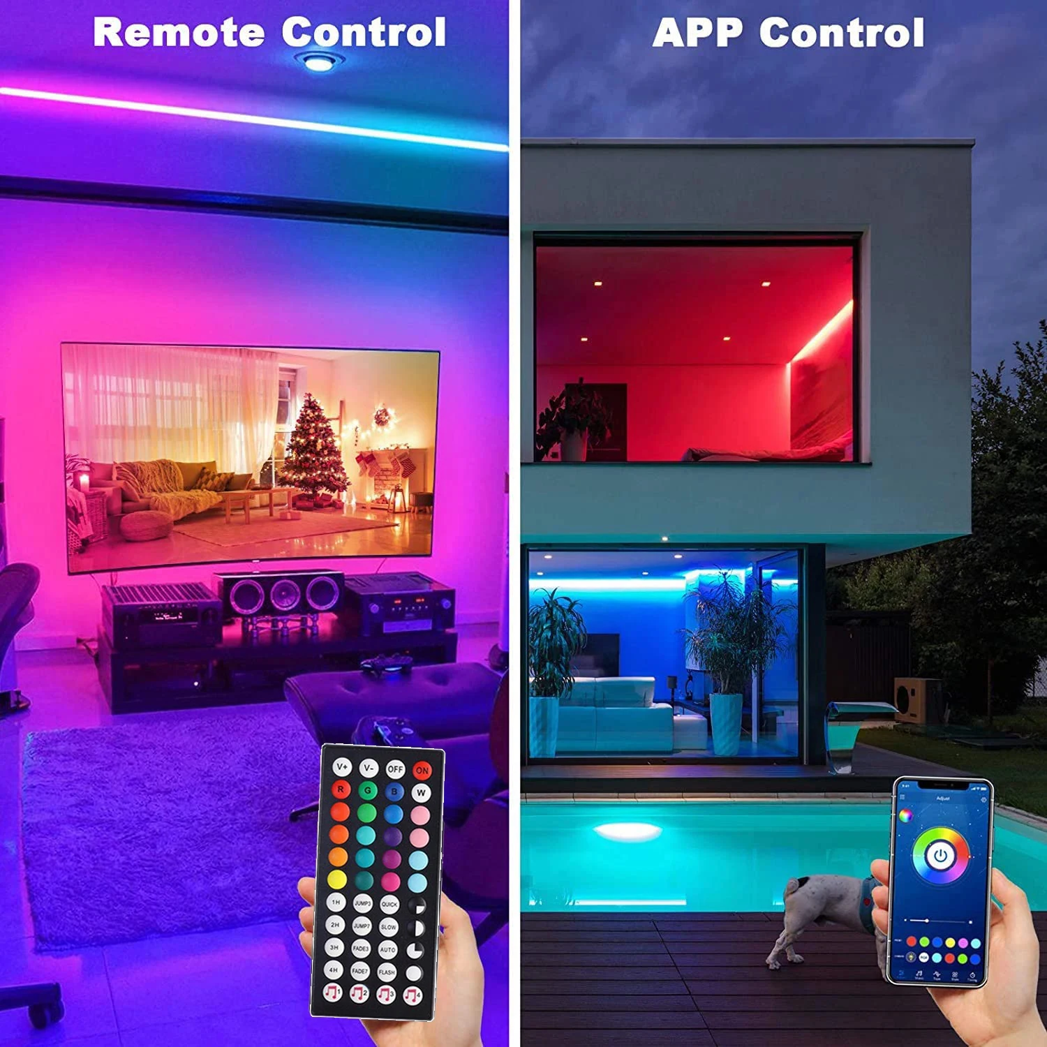 Strisce luminose a Led con telecomando a 44 tasti RGB 5050 nastro flessibile a nastro Led Wall Room per la decorazione della festa della camera da