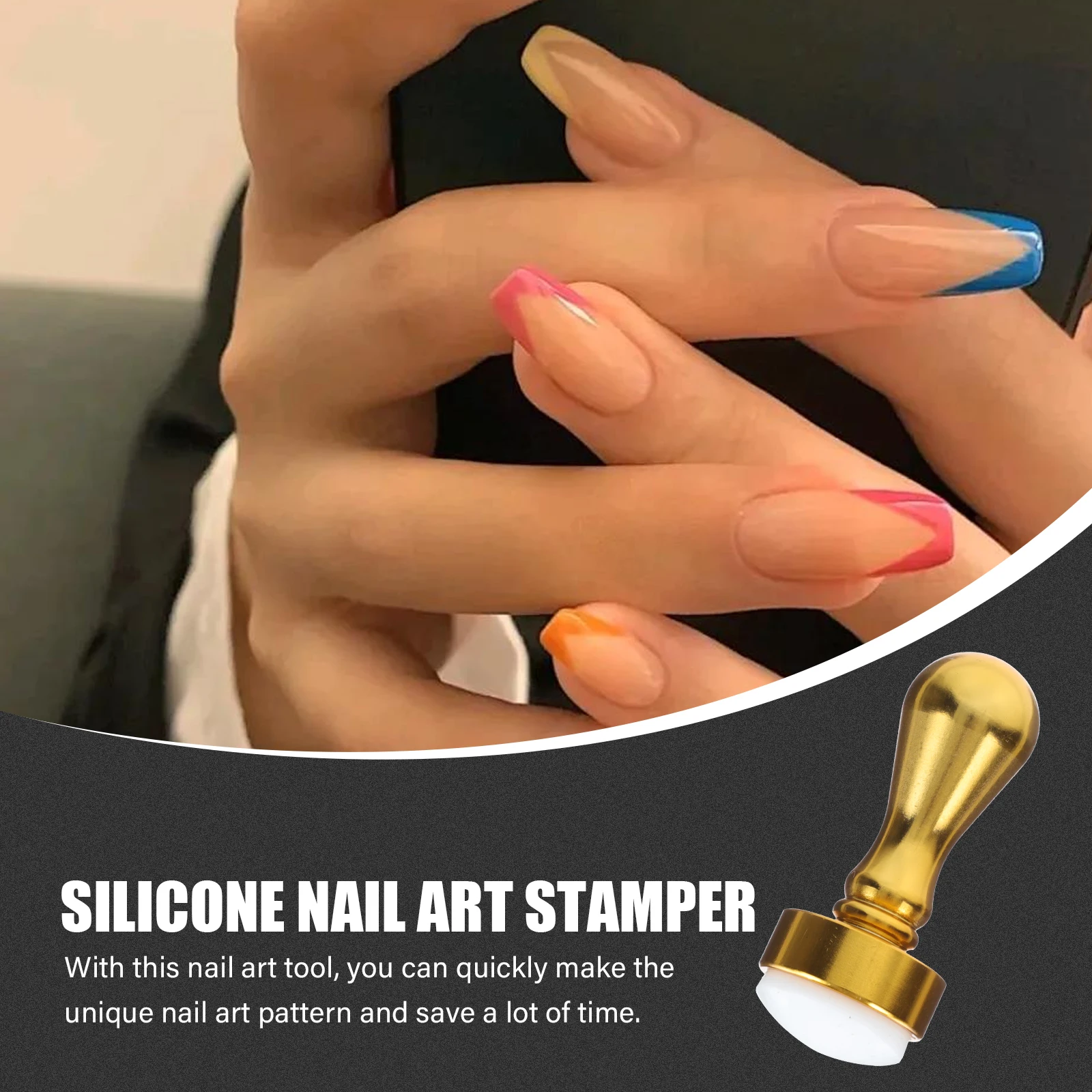 

1Set Nail Art Stamper Silicone Head Creative Nail Art Printing Tool for DIY Manicure Stamper