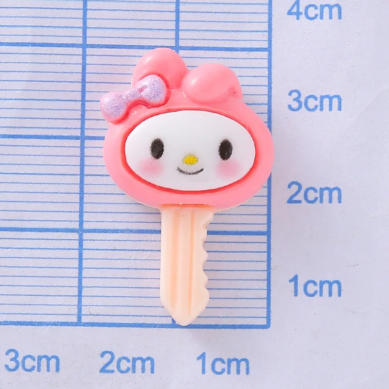 10 pçs/set novo sanrio olá kitty cinnamoroll minha melodia kuromi resina acessórios diy creme cola caso do telefone móvel caixa de armazenamento