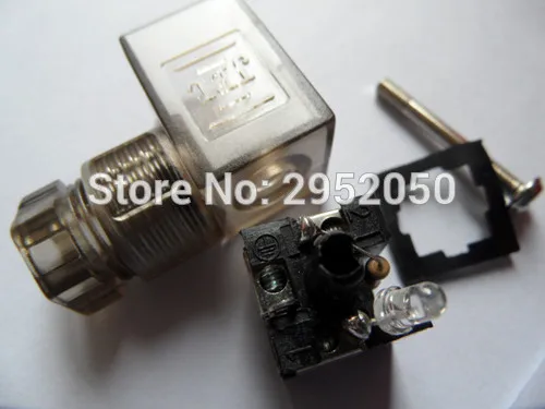 Free Shipping 10PCS DIN Connector Box With Screw And Gasket Solenoids Coil Connector DIN43650A Led Indicator for AC voltage