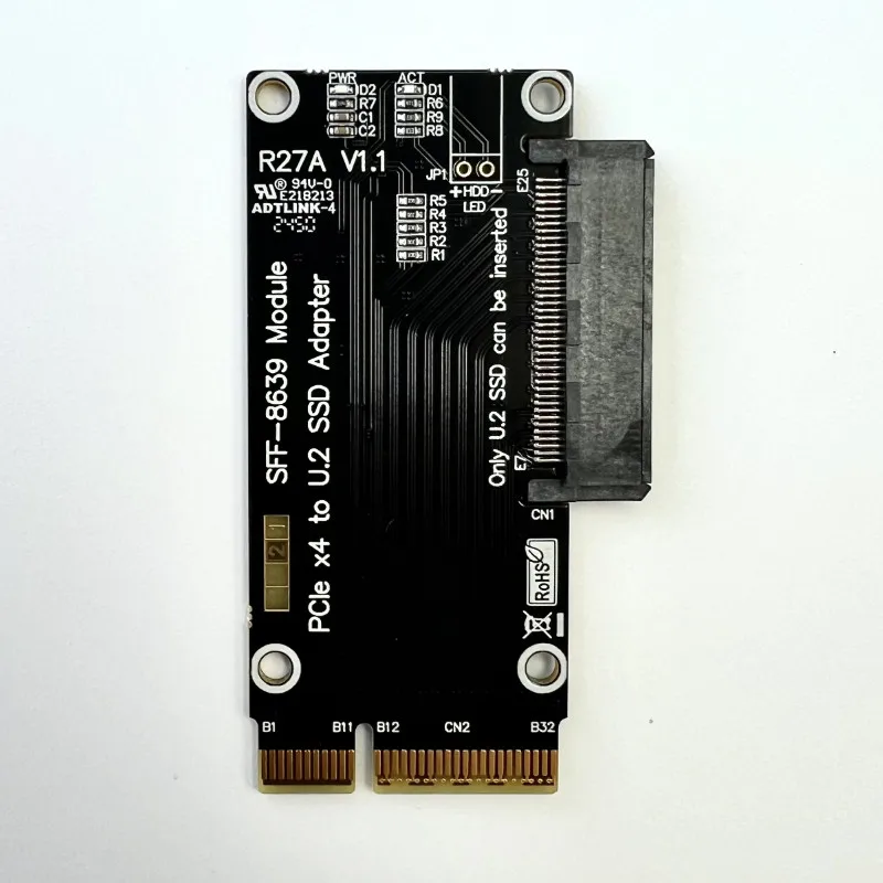 ADT PCIe 5.0 X4 zu U.2 SFF-8639 / U.3 SFF-TA-1001 / E1.S E3.S SFF-TA-1002 Adapterkarte PCI-E Gen5 X4 zu U.2 U.3 SSD-Erweiterung – Detail 2